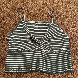 American Eagle crop top large striped green white